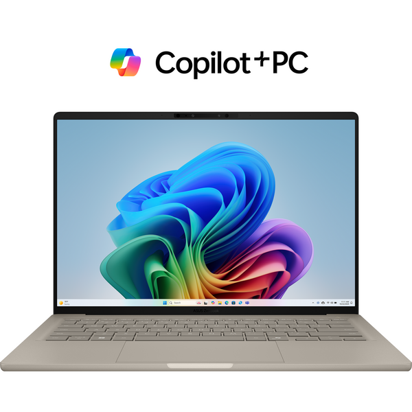 Laptop Asus Zenbook A14 UX3407RA, 14 inch WUXGA OLED, Qualcomm Snapdragon X Elite X1E-78-100, 16GB LPDDR5X, 1TB SSD, Qualcomm Adreno, Win 11 Pro, Zabriskie Beige