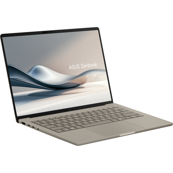 Laptop Asus Zenbook A14 UX3407RA, 14 inch WUXGA OLED, Qualcomm Snapdragon X Elite X1E-78-100, 16GB LPDDR5X, 1TB SSD, Qualcomm Adreno, Win 11 Pro, Zabriskie Beige