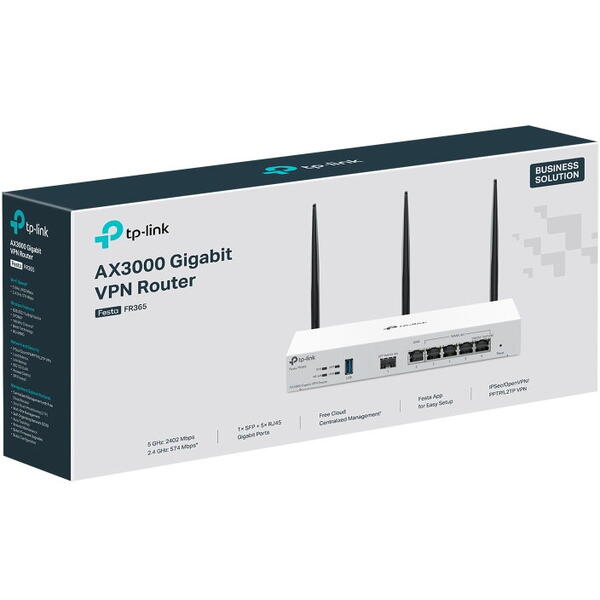 Router Wireless TP-LINK FESTA FR365 Dual-Band WiFi 6 Gateway Gigabit