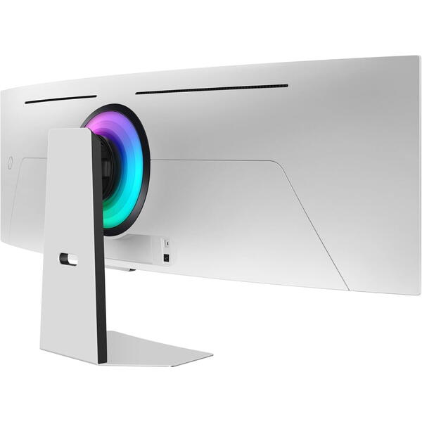Monitor LED Samsung Odyssey G9 G95SD LS49DG950SUXDU 49 inch DQHD QD-OLED 0.03 ms 240 Hz HDR Curbat Alb/Argintiu