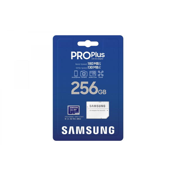 Samsung Micro SDXC PRO Plus (2023) UHS-I U3 Clasa 10 256GB + Adaptor SD
