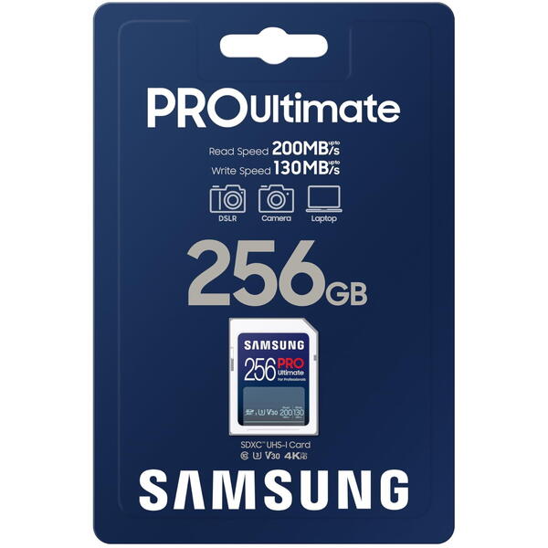 Card Memorie Samsung PRO Ultimate 256GB, Class 10, UHS-I U3, V30