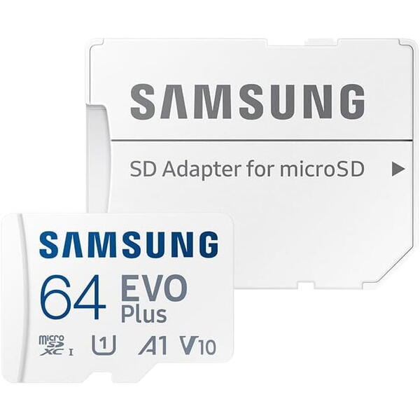 Samsung EVO Plus (2024) 64GB, Class 10, UHS-I U3, V10, A2 + Adaptor SD