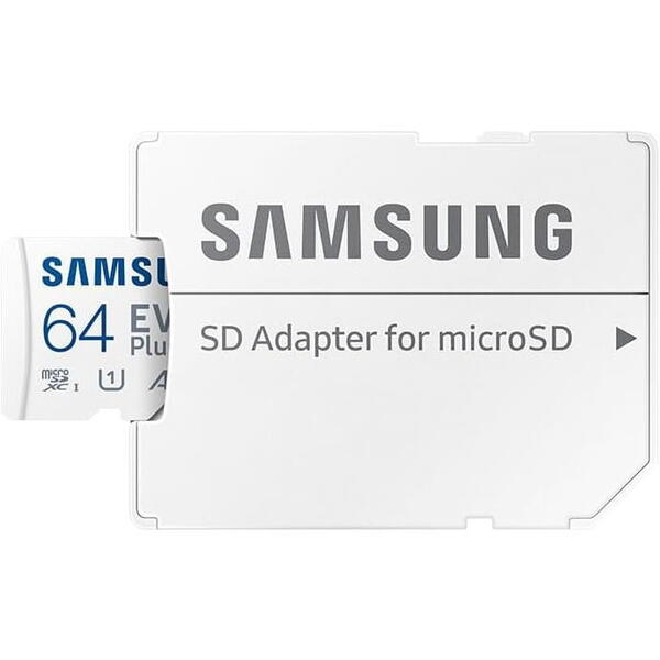 Samsung EVO Plus (2024) 64GB, Class 10, UHS-I U3, V10, A2 + Adaptor SD