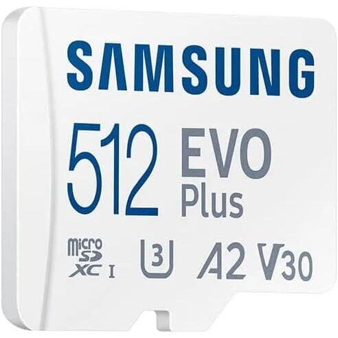 Samsung EVO Plus (2024) 512GB, Class 10, UHS-I U3, V10, A2 + Adaptor SD