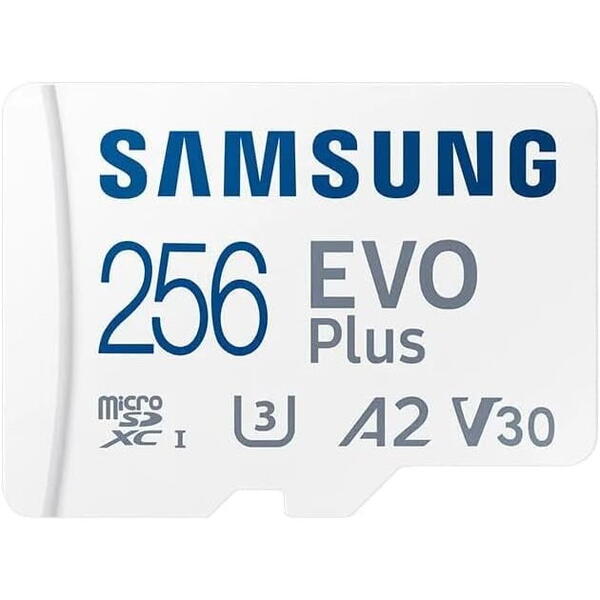 Samsung EVO Plus (2024) 256GB, Class 10, UHS-I U3, V10, A2 + Adaptor SD
