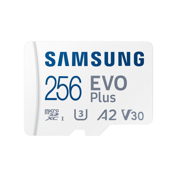 Samsung EVO Plus (2024) 256GB, Class 10, UHS-I U3, V10, A2 + Adaptor SD