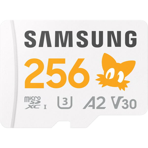 Samsung PRO Plus Sonic the Hedgehog 256 GB, Class 10, UHS-I U3, V30, A2 + Adaptor SD
