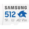 Samsung PRO Plus Sonic the Hedgehog 512 GB, Class 10, UHS-I U3, V30, A2 + Adaptor SD