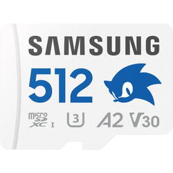 Samsung PRO Plus Sonic the Hedgehog 512 GB, Class 10, UHS-I U3, V30, A2 + Adaptor SD