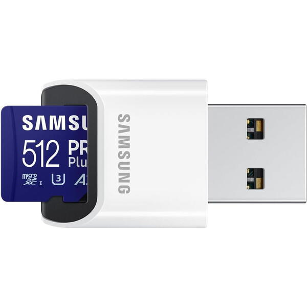 Samsung PRO Plus MB-MD512SB/WW 512GB, Class 10, UHS-I U3, V30, A2 + Adaptor USB
