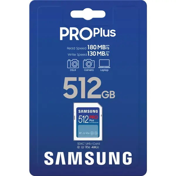 Card Memorie Samsung SDXC PRO Plus 512GB, Class 10, UHS-I U3, V30