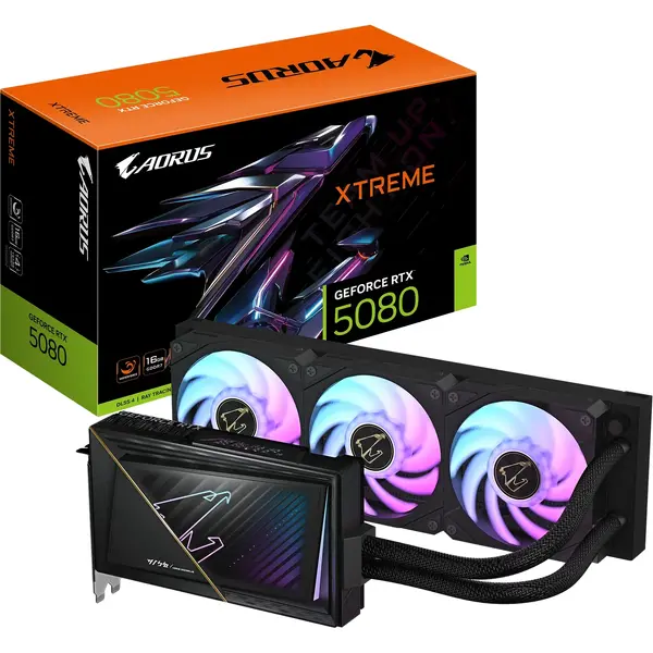 Placa video Gigabyte GeForce RTX 5080 Xtreme Waterforce 16GB GDDR7 256 Bit DLSS 4.0