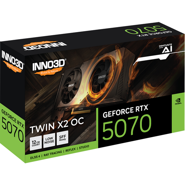 Placa video INNO3D GeForce RTX 5070 TWIN X2 OC 12GB GDDR7 192 Bit DLSS 4.0