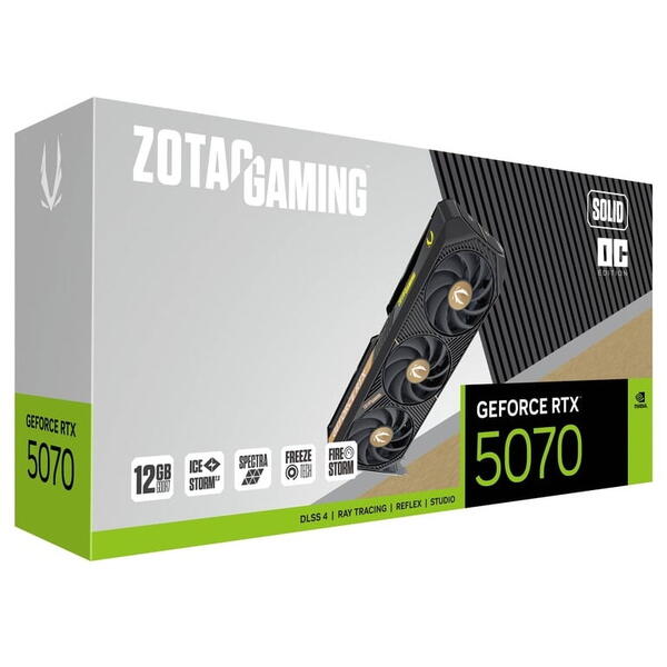 Placa video Zotac GeForce RTX 5070 SOLID OC 12GB GDDR7 192 Bit DLSS 4.0