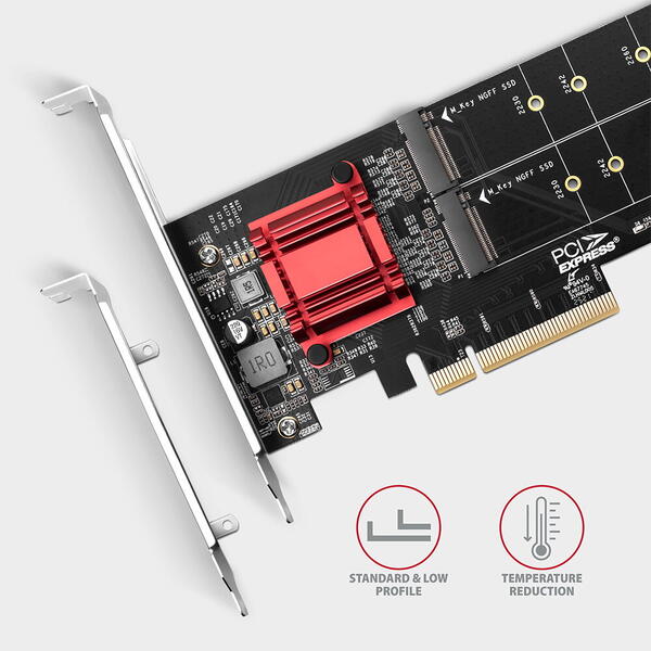 Adaptor SSD/HDD AXAGON PCEM2-ND 1x PCI-E Male - 2x M.2 PCI-E SSD
