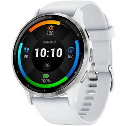 Venu 3, 1.4 inch GPS, Wi-Fi, curea silicon, 45mm, Silver/Whitestone