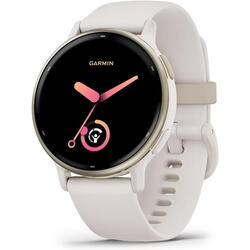 Vivoactive 5, 1.2 inch, Curea Silicon, Ivory-Cream Gold
