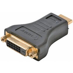 HDMI (T) la DVI-I DL (M), Conectori auriti, Negru