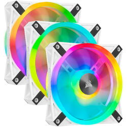 iCUE QL120 White RGB 120mm Three Fan Pack with Lighting Node CORE