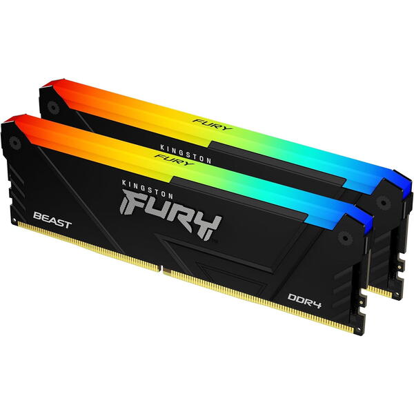 Memorie Kingston FURY Beast RGB 16GB DDR4 3600MHz CL17 Kit Dual Channel